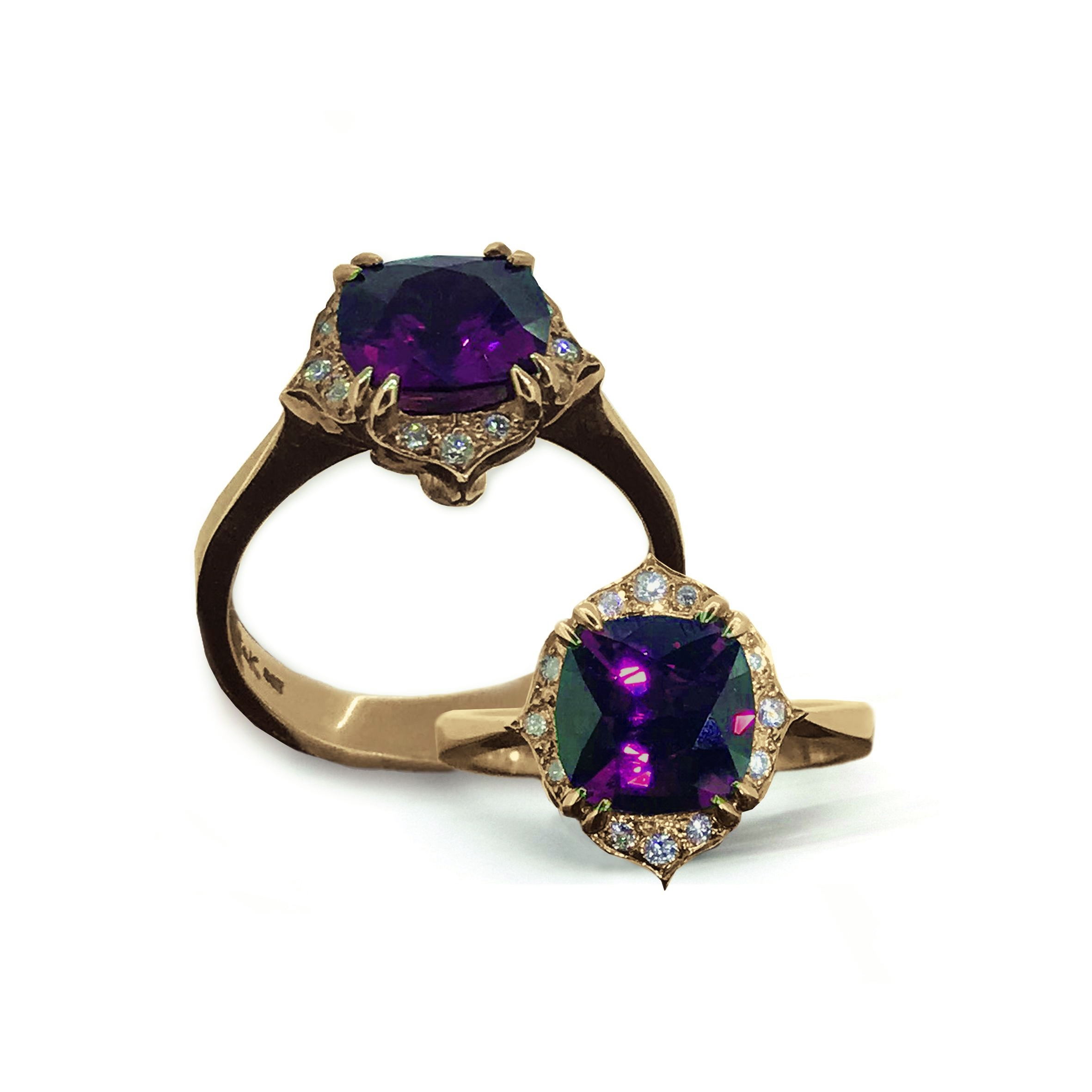Grape Garnet Ring with Diamond Detailing — TORY & KO. Jewellers